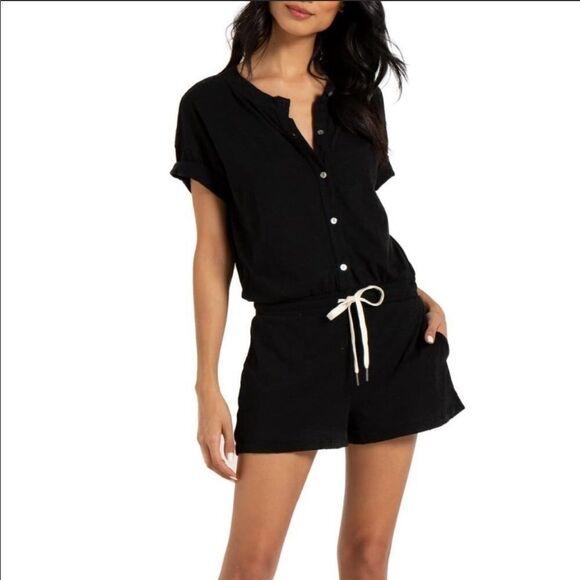 N:PHILANTHROPY | Black Finn Drawstring Romper S - Picture 1 of 16